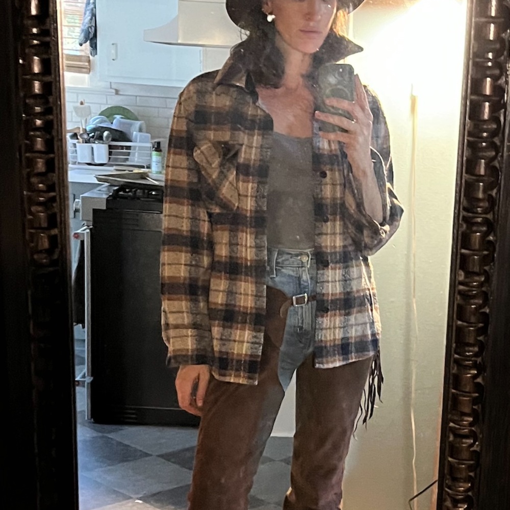 vintage button down wool shirt
